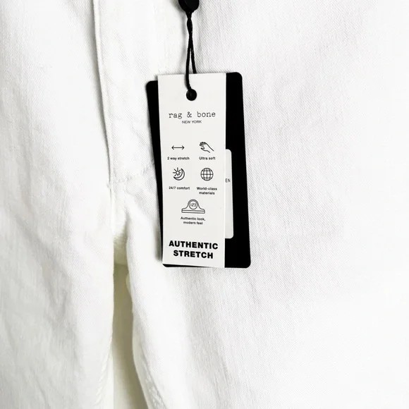 NWT Rag & Bone Fit 2 Slim Fit Jeans in Optic White Size 29